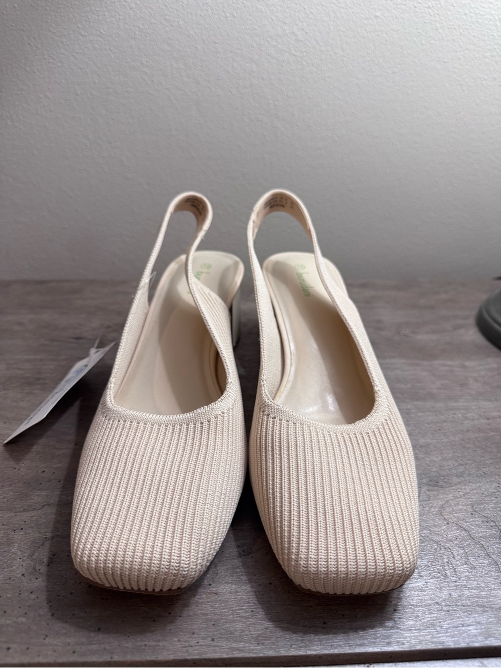 Women's Slingback Knit Ballet Flats in Cream